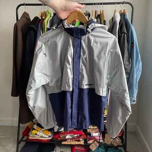 Vintage Adidas Silver and Navy Windbreaker